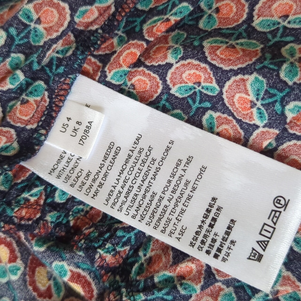 ANTHRO I Blue Motif Janie Flounced Peasant Ruffled Peplum Blouse Top by Maeve, 4 - Picture 14 of 16